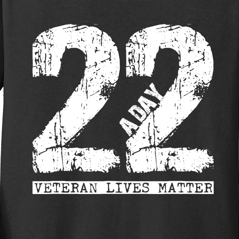 22 A Day Veteran 22 A Day Veteran Suicide Kids Long Sleeve Shirt