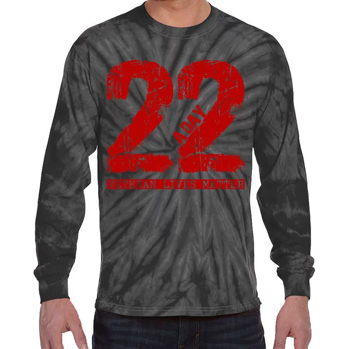 22 A Day Veteran 22 A Day Veteran Suicide Tie-Dye Long Sleeve Shirt