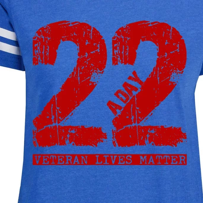 22 A Day Veteran 22 A Day Veteran Suicide Enza Ladies Jersey Football T-Shirt