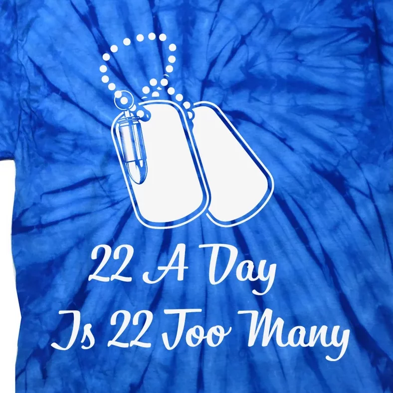 22 A Day Is 22 Too Many Veteran Lives Matter USA Flag Tie-Dye T-Shirt