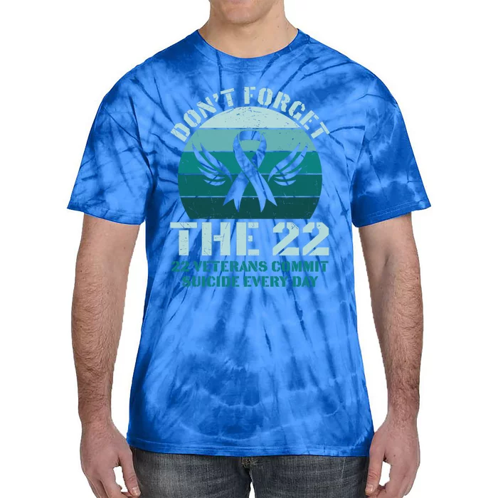 22 A Day Soldier Veteran PTSD Awareness Tie-Dye T-Shirt