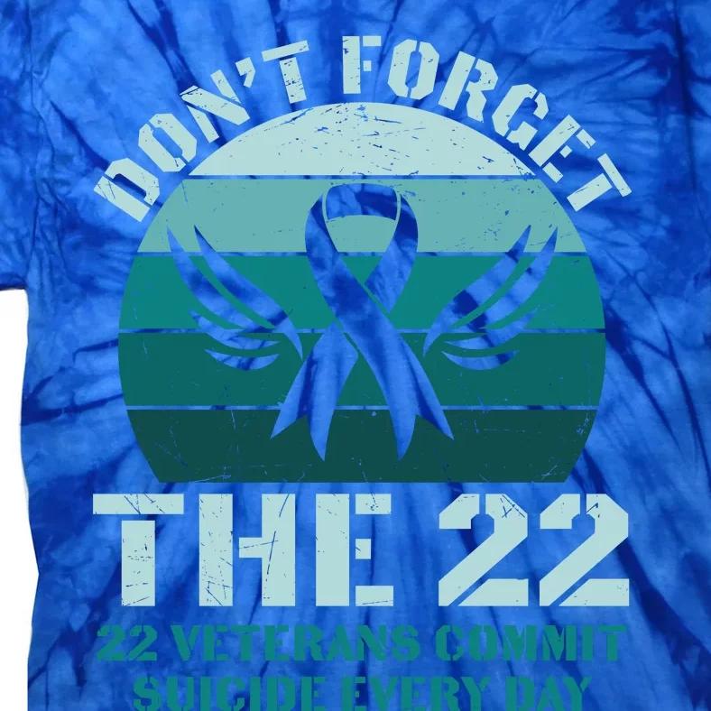 22 A Day Soldier Veteran PTSD Awareness Tie-Dye T-Shirt