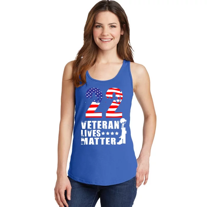 22 A Day Veteran Lives Matter I Veterans Day 2021 Honoring Gift Ladies Essential Tank