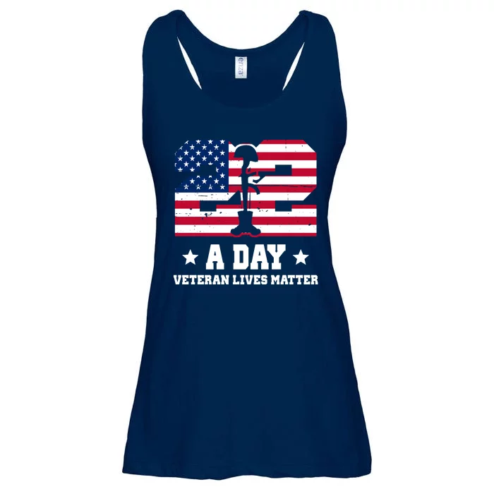 22 A Day Veteran Lives Matter Ladies Essential Flowy Tank