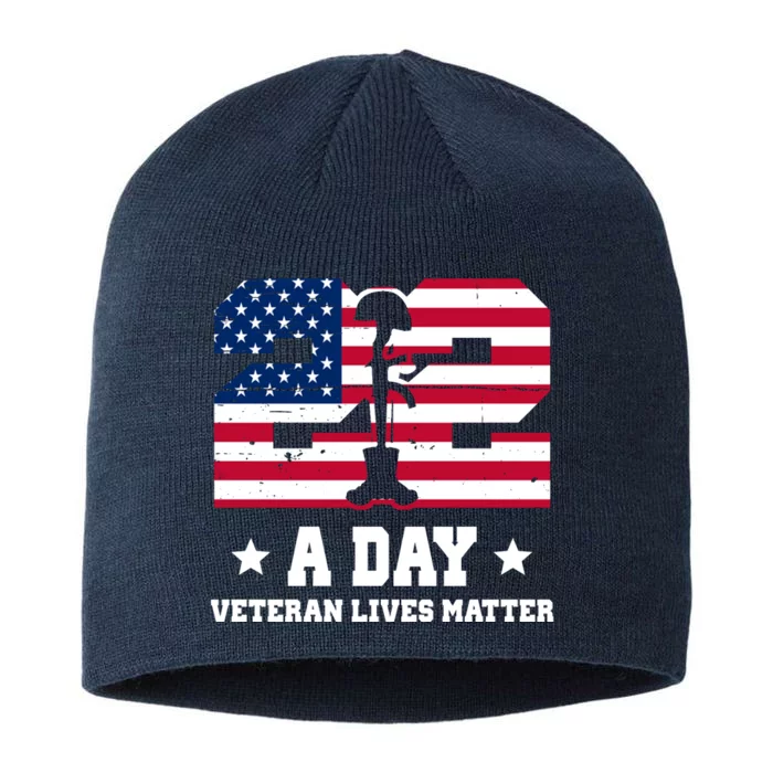 22 A Day Veteran Lives Matter 8 1/2in Sustainable Knit Beanie