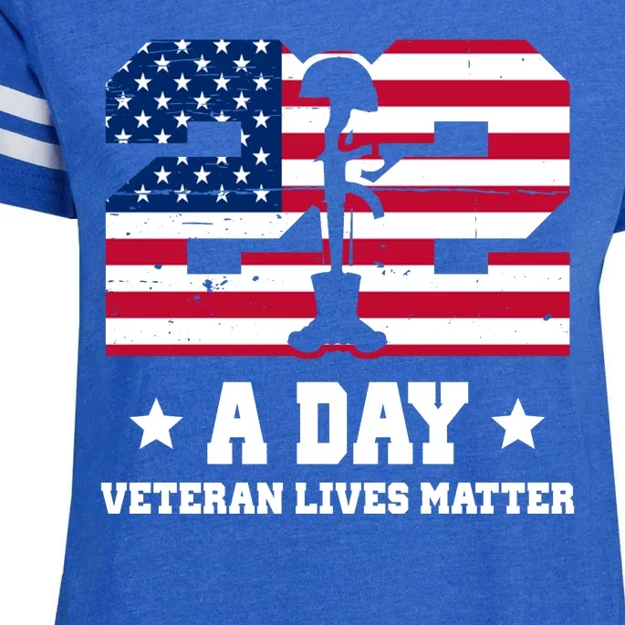 22 A Day Veteran Lives Matter Enza Ladies Jersey Football T-Shirt