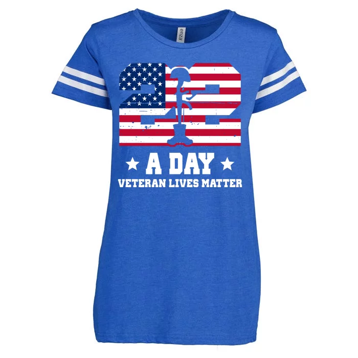 22 A Day Veteran Lives Matter Enza Ladies Jersey Football T-Shirt