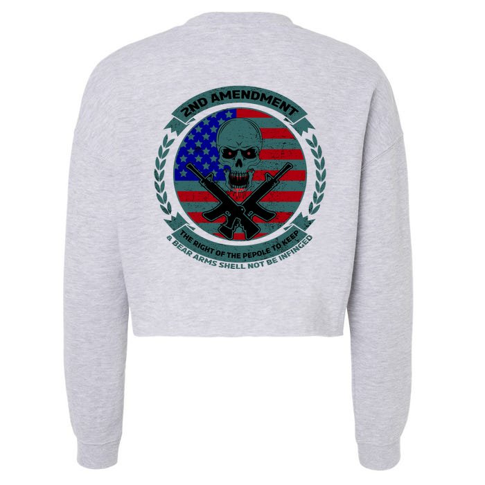 2nd Amendment Front And Back Design Front & Back Cropped Pullover Crew