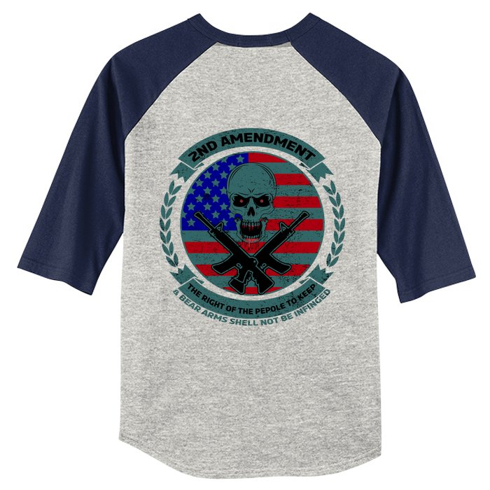 2nd Amendment Front And Back Design Front & Back Kids Colorblock Raglan Jersey