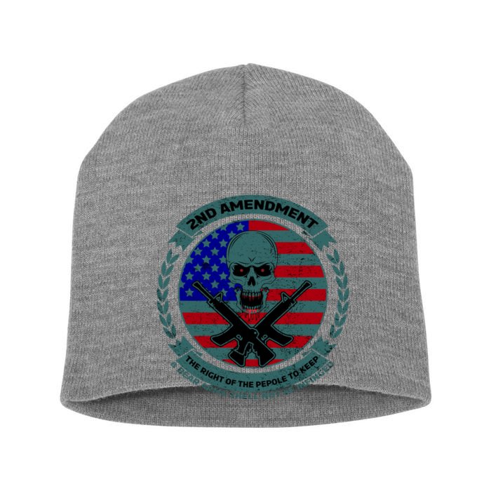 2nd Amendment Front And Back Design Front & Back Short Acrylic Beanie