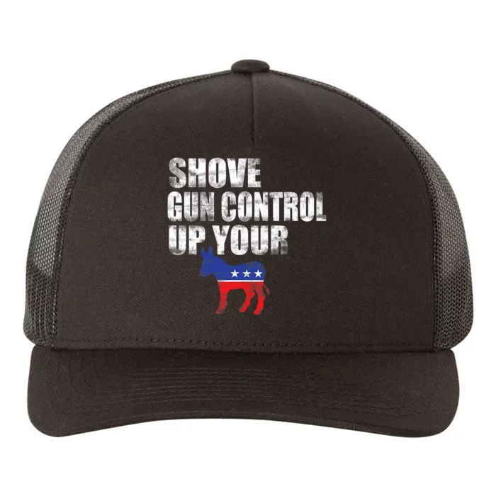 2nd Amendment Firearm Gun Funny Shove Gun Control Up Yupoong Adult 5-Panel Trucker Hat