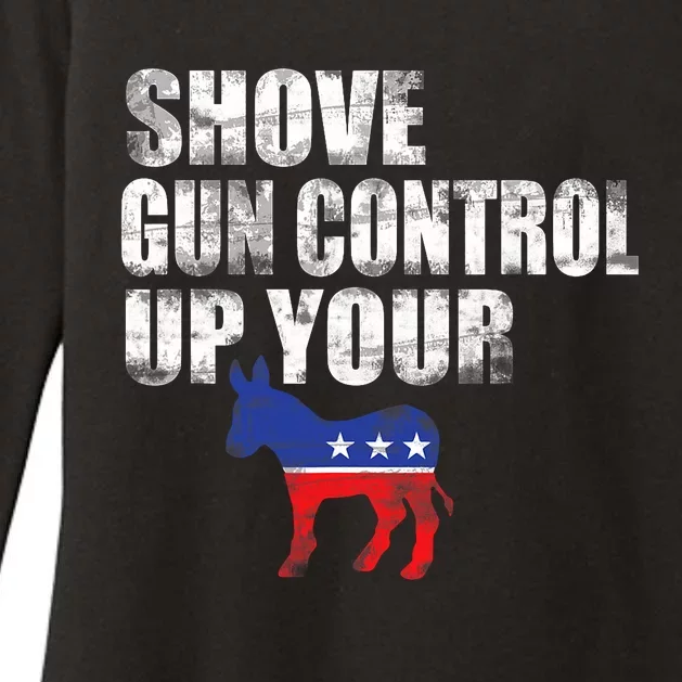 2nd Amendment Firearm Gun Funny Shove Gun Control Up Womens CVC Long Sleeve Shirt