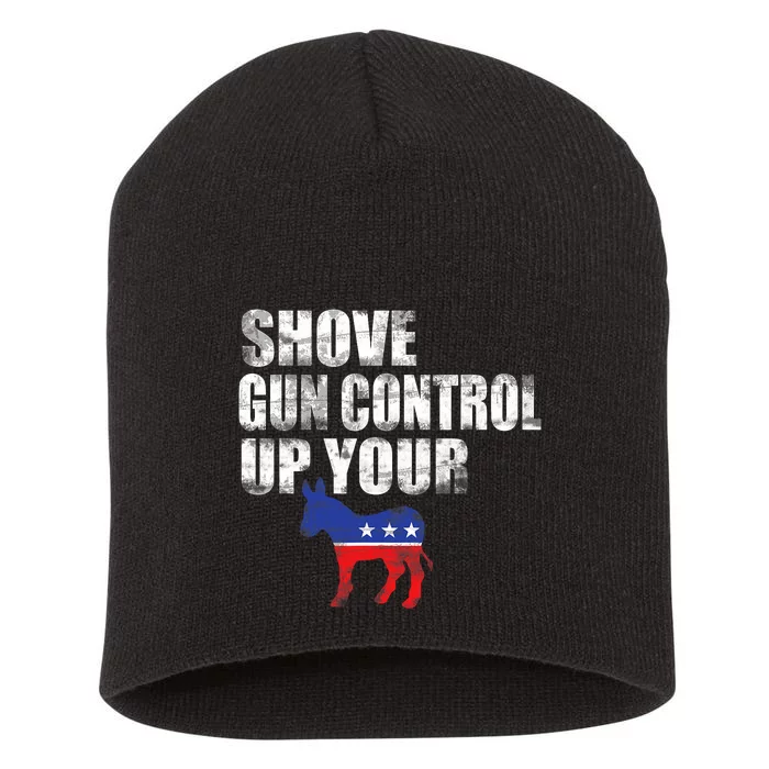 2nd Amendment Firearm Gun Funny Shove Gun Control Up Short Acrylic Beanie