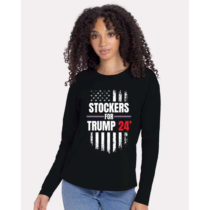 2024 American Flag Gift Womens Cotton Relaxed Long Sleeve T-Shirt