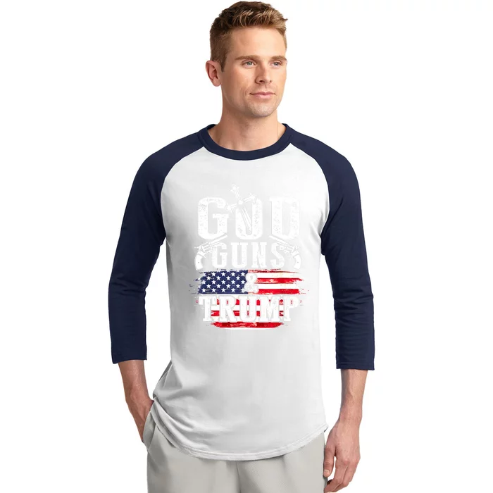 2nd Amendment God Guns And Trump Baseball Sleeve Shirt