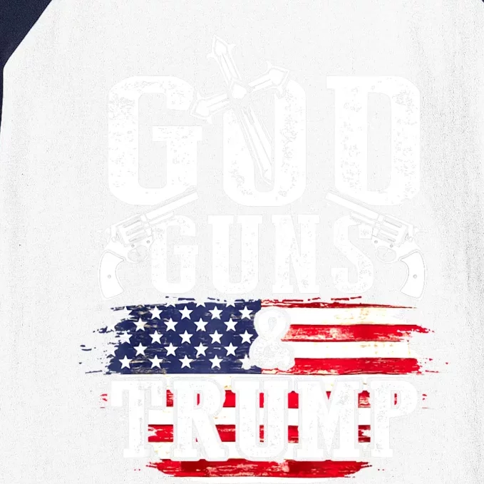 2nd Amendment God Guns And Trump Baseball Sleeve Shirt