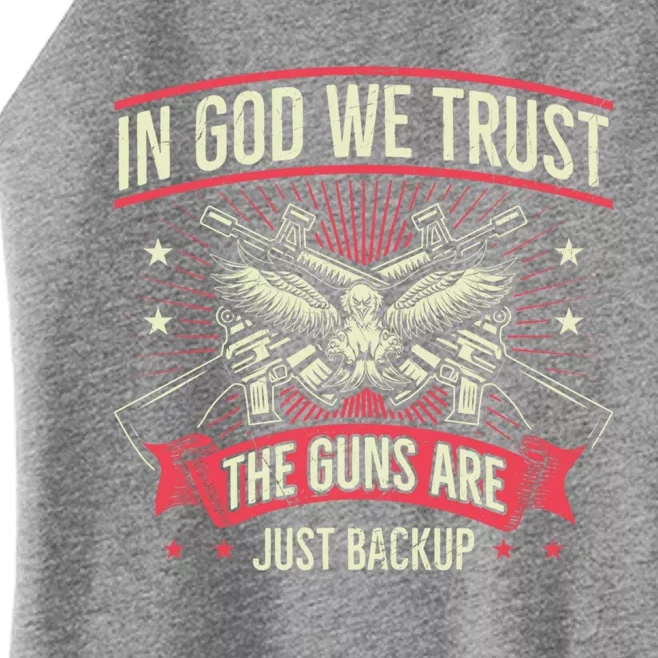 2nd Adt In God We Trust The Guns Are Backup Gift Women’s Perfect Tri Rocker Tank