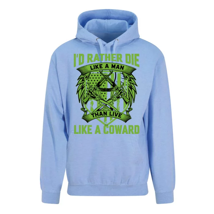 2nd Amendment I'd Rather Die Like A Man Than Live Like A Coward Unisex Surf Hoodie