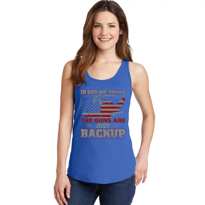 2nd Adt In God We Trust The Guns Are Backup Gift Ladies Essential Tank