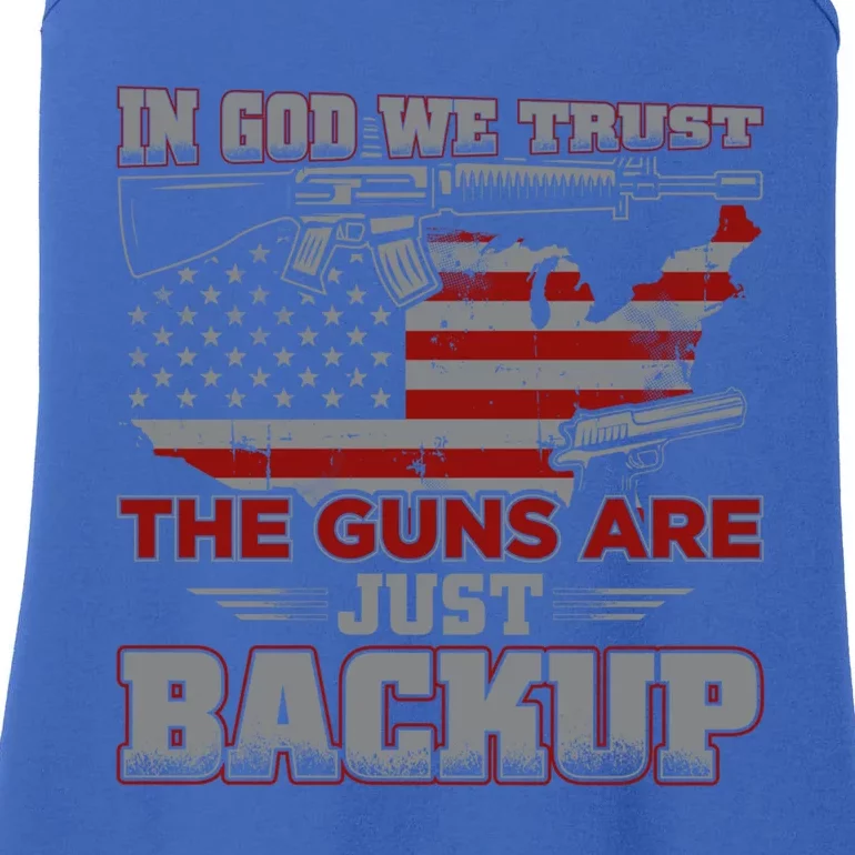 2nd Adt In God We Trust The Guns Are Backup Gift Ladies Essential Tank