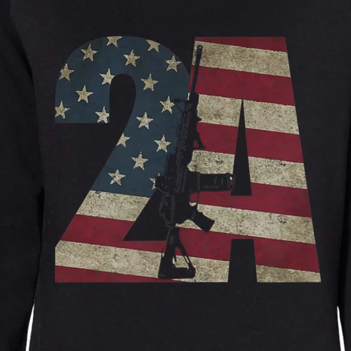 2nd Amendment Patriotic Gun Owner American Flag Rifle Womens California Wash Sweatshirt