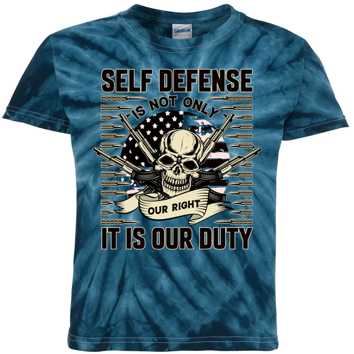 2nd Amendment Self Defense Kids Tie-Dye T-Shirt