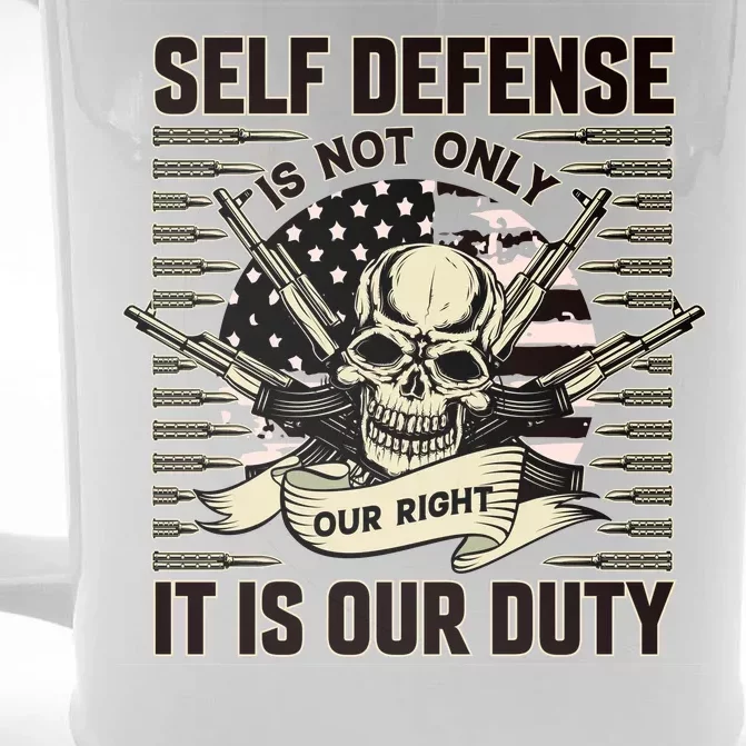 2nd Amendment Self Defense Front & Back Beer Stein