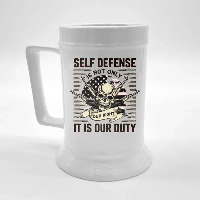 2nd Amendment Self Defense Front & Back Beer Stein