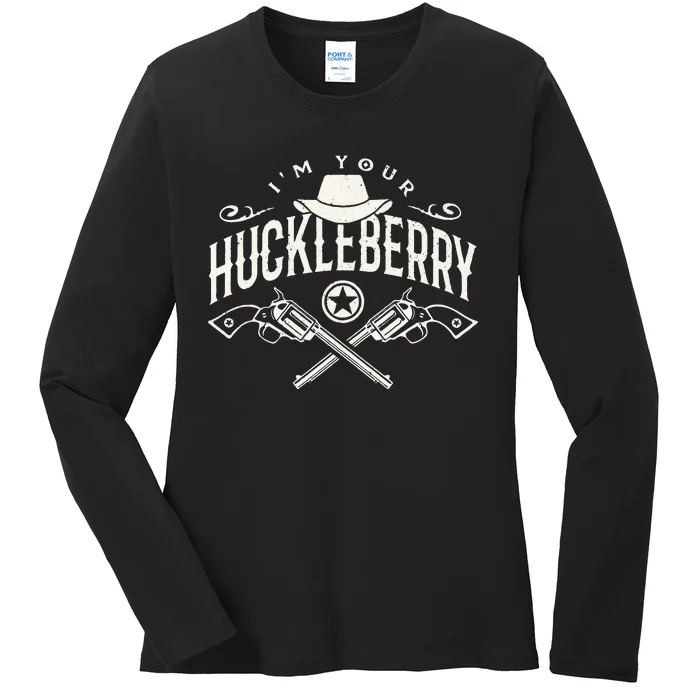 2nd Amendment Western Gunfighter CCW Huckleberry Ladies Long Sleeve Shirt