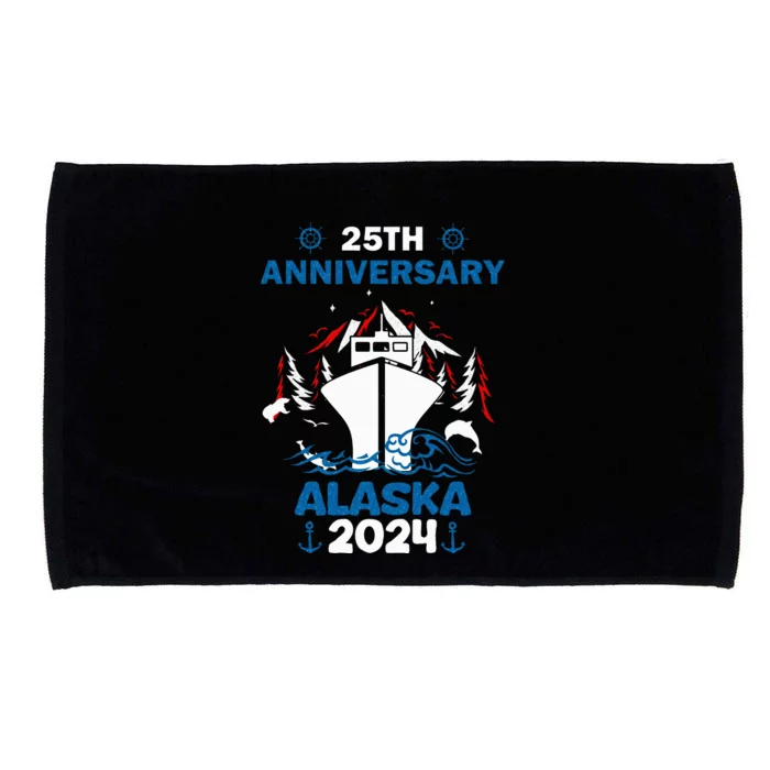 25th Anniversary Wedding Alaska Cruise 2024 Microfiber Hand Towel