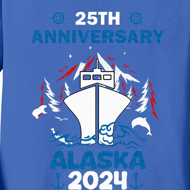 25th Anniversary Wedding Alaska Cruise 2024 Kids Long Sleeve Shirt