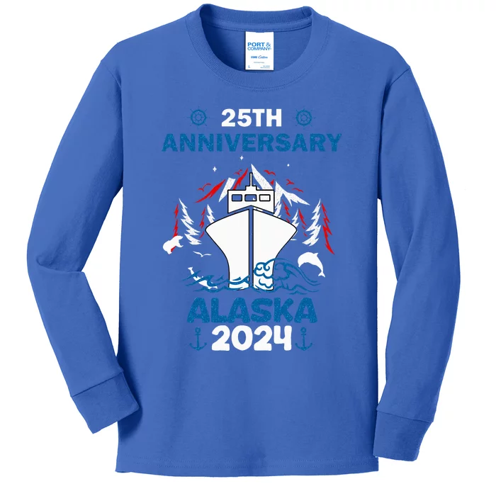 25th Anniversary Wedding Alaska Cruise 2024 Kids Long Sleeve Shirt