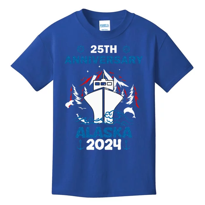 25th Anniversary Wedding Alaska Cruise 2024 Kids T-Shirt