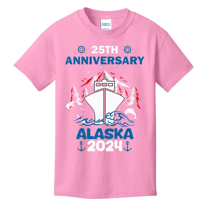 25th Anniversary Wedding Alaska Cruise 2024 Kids T-Shirt