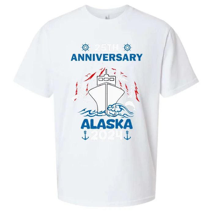 25th Anniversary Wedding Alaska Cruise 2024 Sueded Cloud Jersey T-Shirt