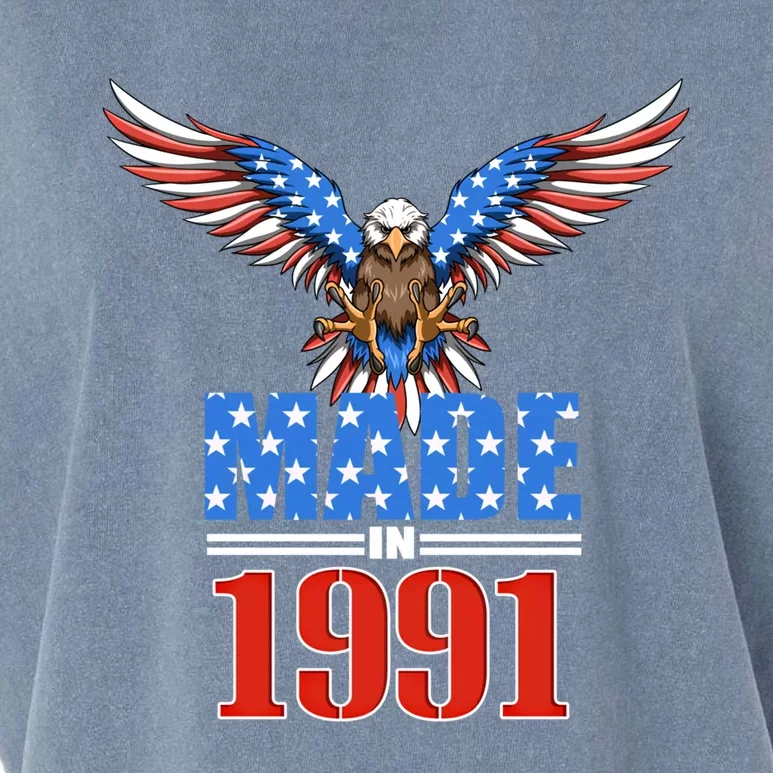 29th Birthday 1991 Gift Usa Flag Eagle Patriotic Gift Great Gift Garment-Dyed Women's Muscle Tee