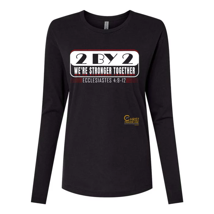 2 By 2: Were Stronger Together With Logo Womens Cotton Relaxed Long Sleeve T-Shirt