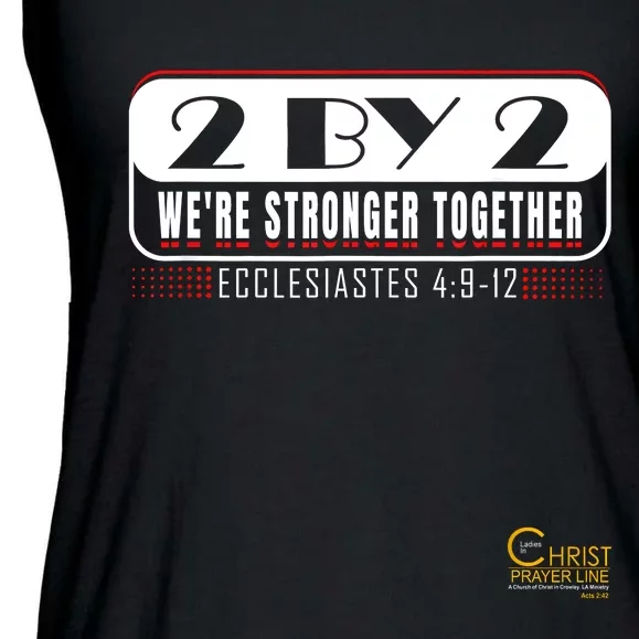 2 By 2: Were Stronger Together With Logo Ladies Essential Flowy Tank