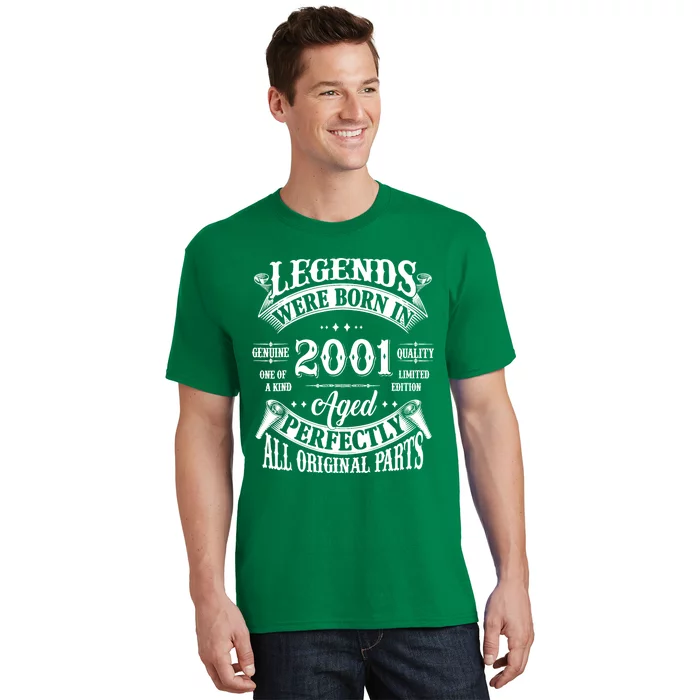 23rd Birthday 23 Years Old Vintage Legends Born In 2001 T-Shirt