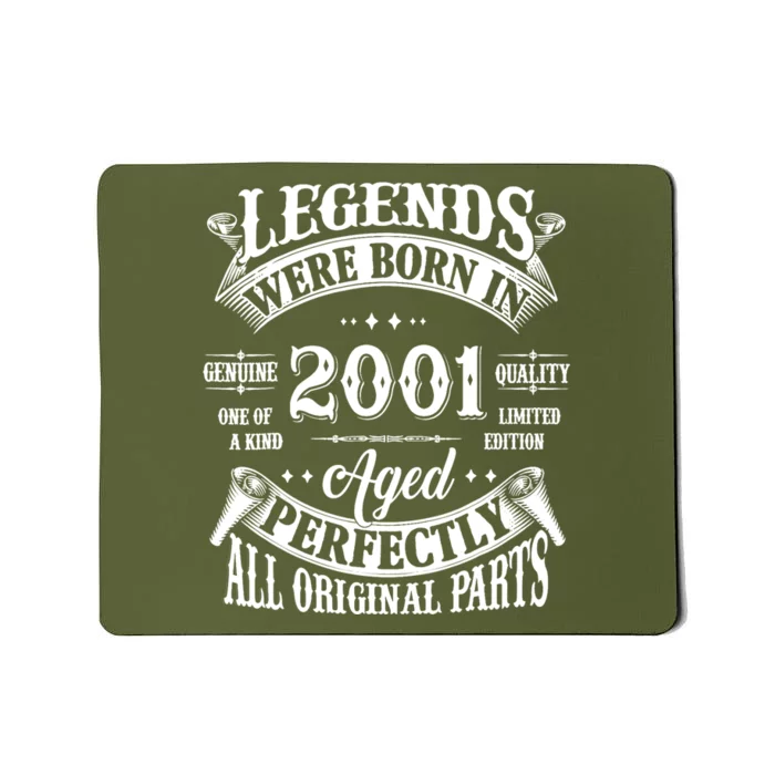 23rd Birthday 23 Years Old Vintage Legends Born In 2001 Mousepad