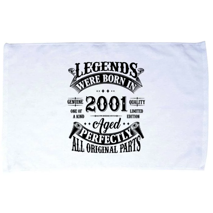 23rd Birthday 23 Years Old Vintage Legends Born In 2001 Microfiber Hand Towel