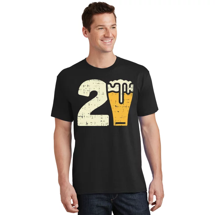 21 Beer 21st Birthday Bday Party Year Old T-Shirt