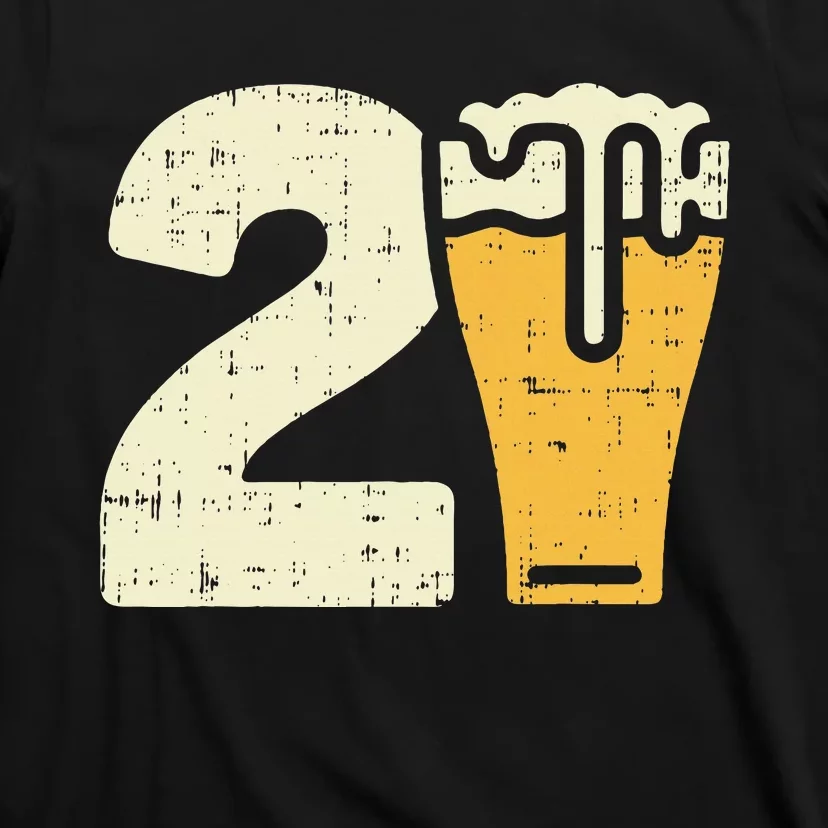 21 Beer 21st Birthday Bday Party Year Old T-Shirt