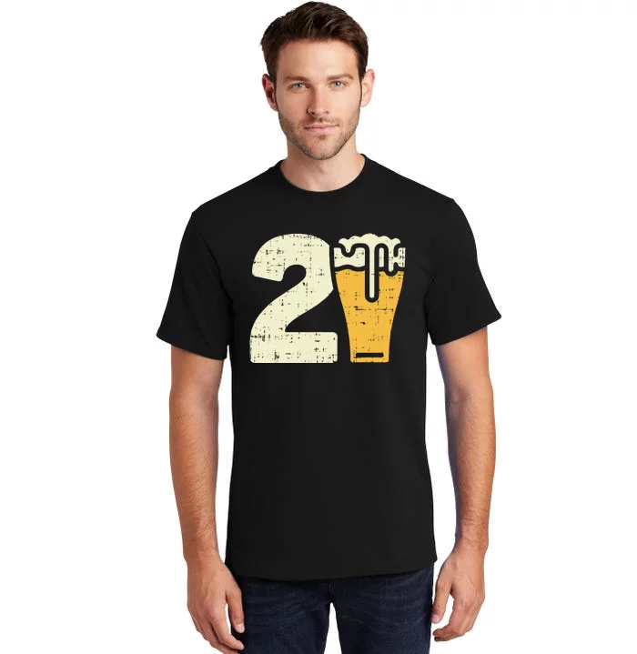 21 Beer 21st Birthday Bday Party Year Old Tall T-Shirt