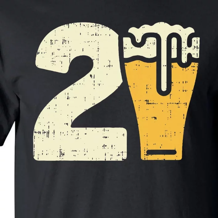 21 Beer 21st Birthday Bday Party Year Old Tall T-Shirt