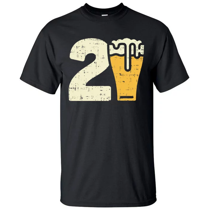 21 Beer 21st Birthday Bday Party Year Old Tall T-Shirt