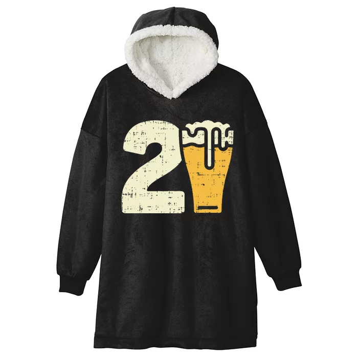 21 Beer 21st Birthday Bday Party Year Old Hooded Wearable Blanket