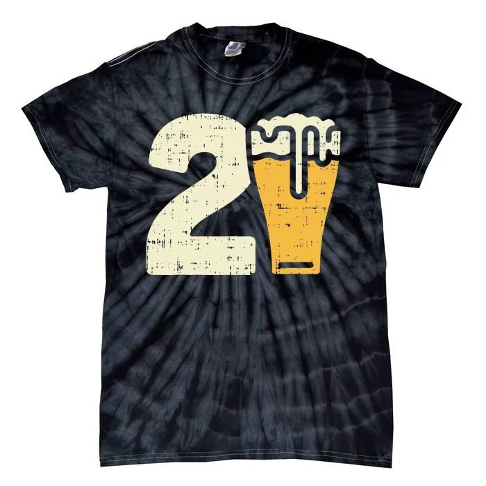 21 Beer 21st Birthday Bday Party Year Old Tie-Dye T-Shirt