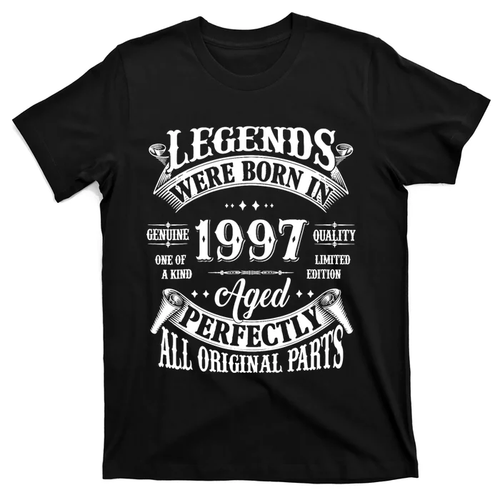 27th Birthday 27 Years Old Vintage Legends Born In 1997 T-Shirt