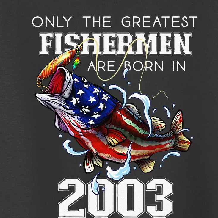 20th Birthday 2003 Fishermen Bass Fishing 20 Year Old Toddler T-Shirt